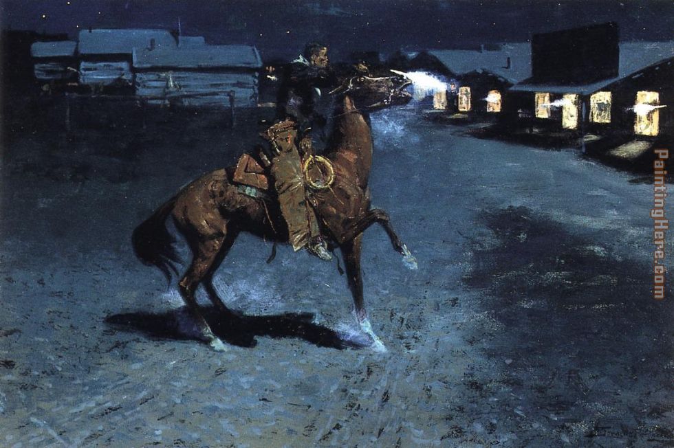 An Arguement with the Town Marshall painting - Frederic Remington An Arguement with the Town Marshall art painting